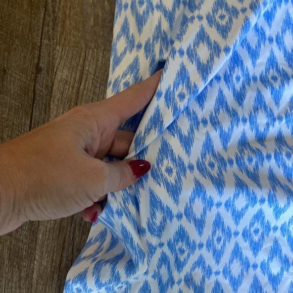 Jude Connally Blue & White Dress Size L (has pockets!) - Picture 3 of 8
